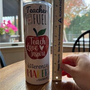 NWOT Teacher Fuel Tumbler with Inspirational Quotes